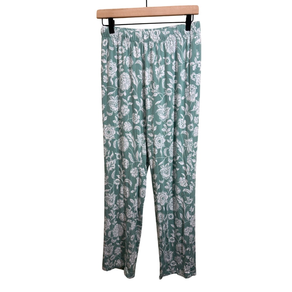LAKE Pajamas Women Sage Green White Floral Modal Lounge Pants Size S
